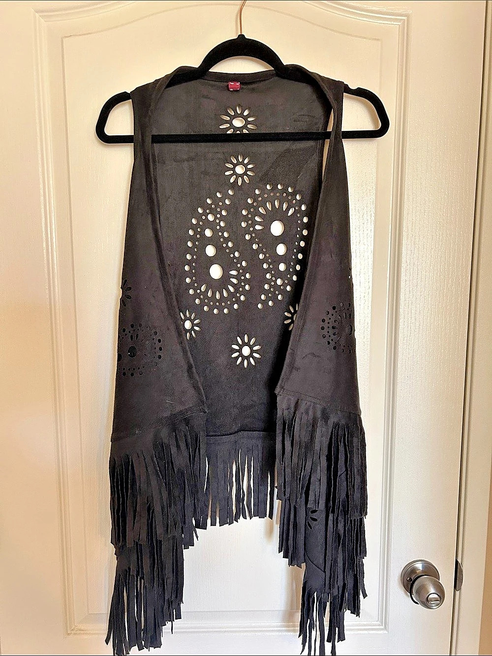 Vocal Black Studded Fringe Vest